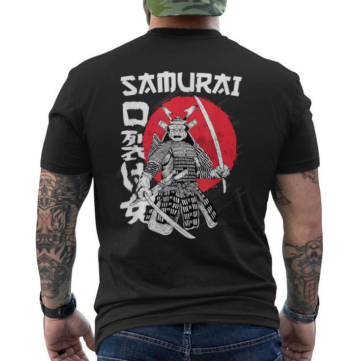 Vintage Japanese Samurai Retro Kanji Warrior Japan Sword Men's T-shirt Back Print