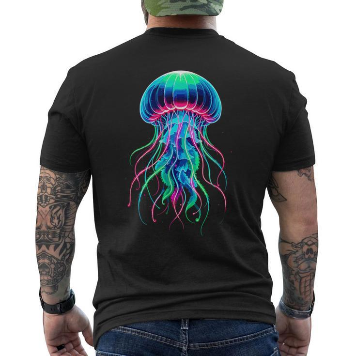 Vintage Jellyfish Scuba Diving Jellyfish Beach Jelly Fish Men's T-shirt Back Print