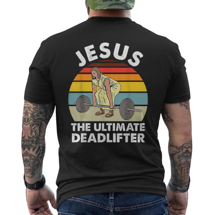 Vintage Jesus The Ultimate Deadlifter Gym Bodybuliding Men's T-shirt Back Print