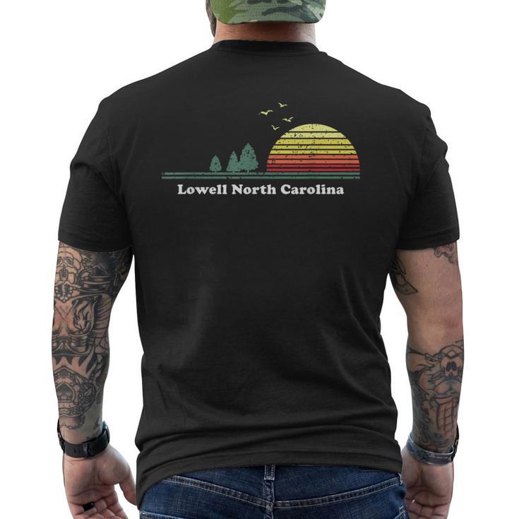 Vintage Lowell North Carolina Sunset Souvenir Print Men's T-shirt Back Print