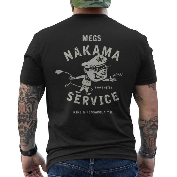 Vintage Megs Nakama Gas Station Reversed Clay Attendant Men's T-shirt Back Print