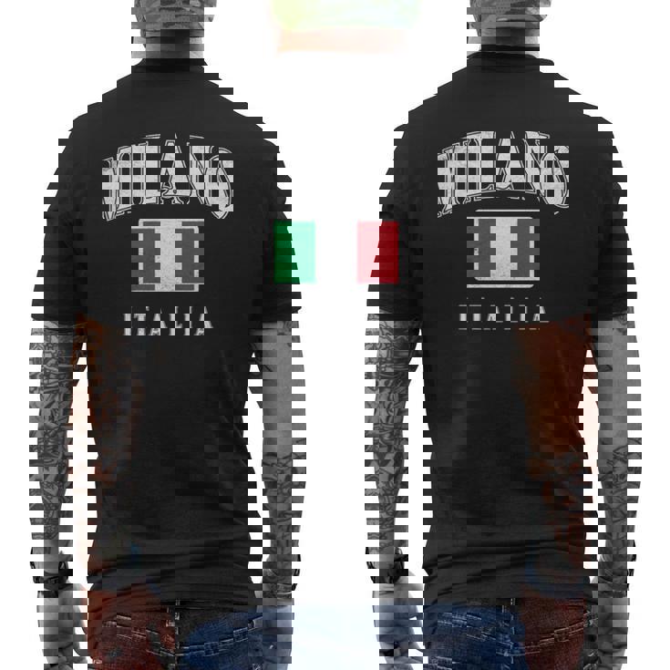 Vintage Milano Italia Recuerdo Italiano Milan Italia Camiseta Hombre Estampado Espalda
