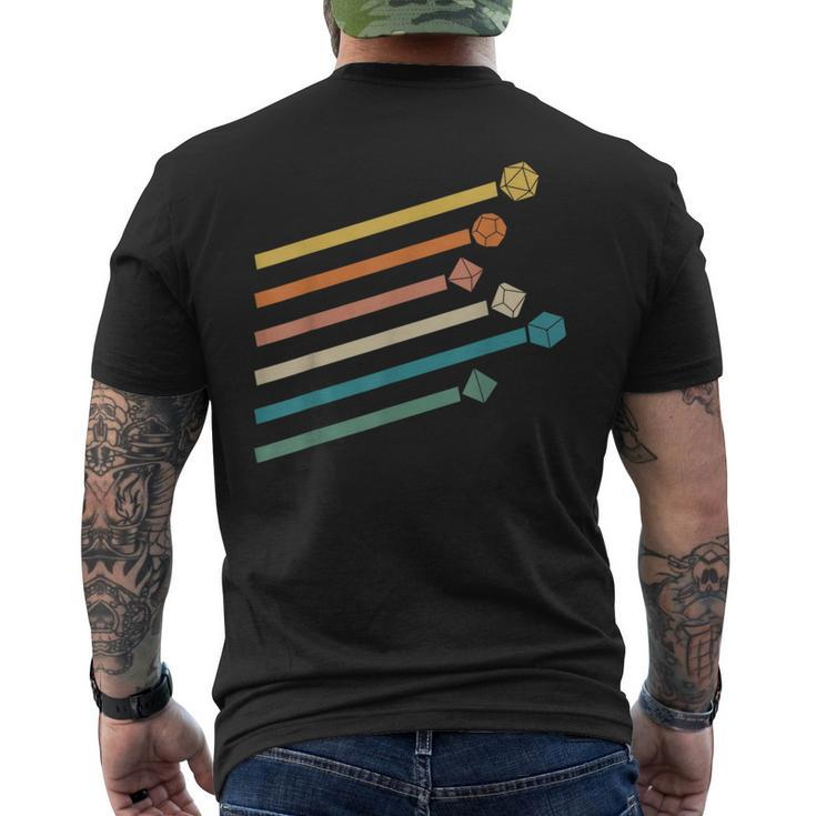 Vintage Minimalist Geeky Polyhedral Falling Retro Rainbow Men's T-shirt Back Print