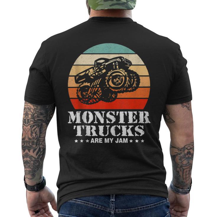 Vintage Monster Truck Are My Jam Retro Sunset Cool Engines Men's T-shirt Back Print