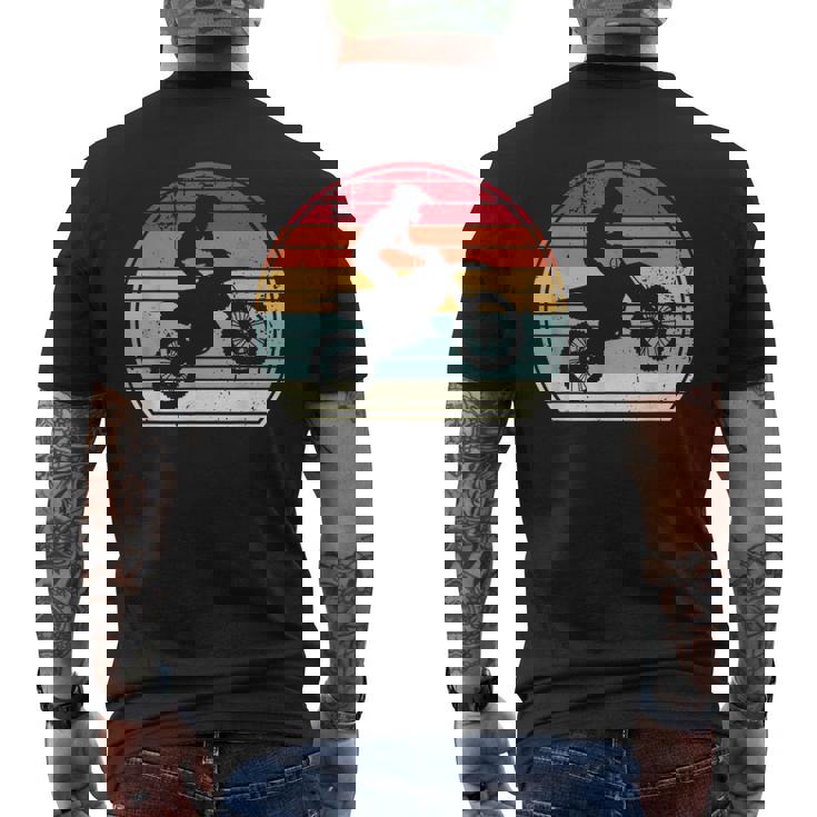 Vintage Motocross Player Retro Style Color 70S 80S Sport Fan Men's T-shirt Back Print