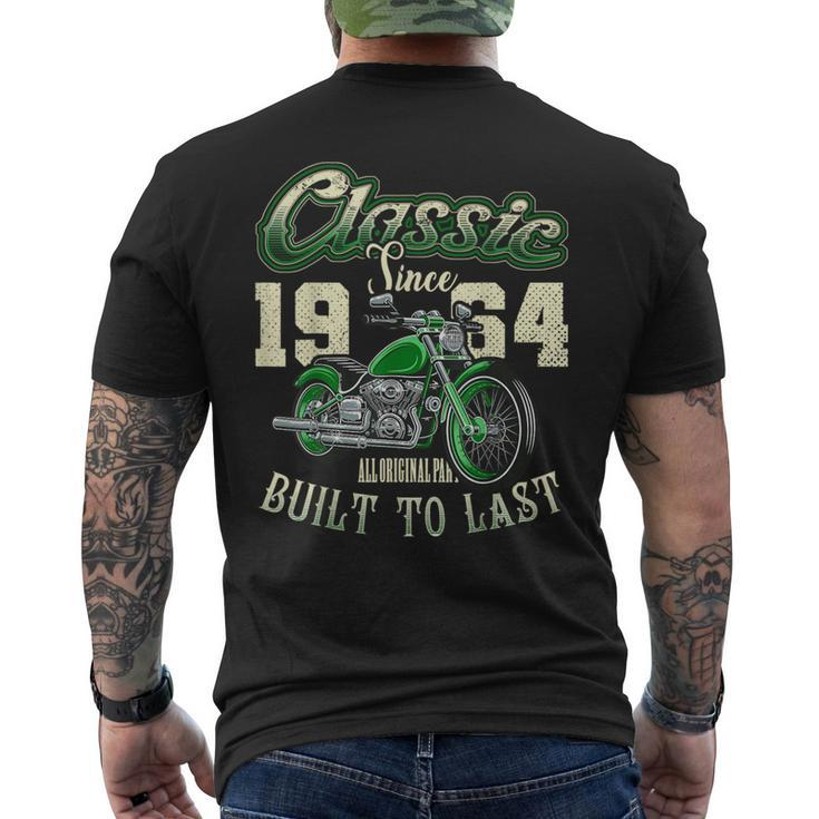 Vintage Motorcycle Bikers Motorbike Birthday Born In 1964 Men's T-shirt Back Print