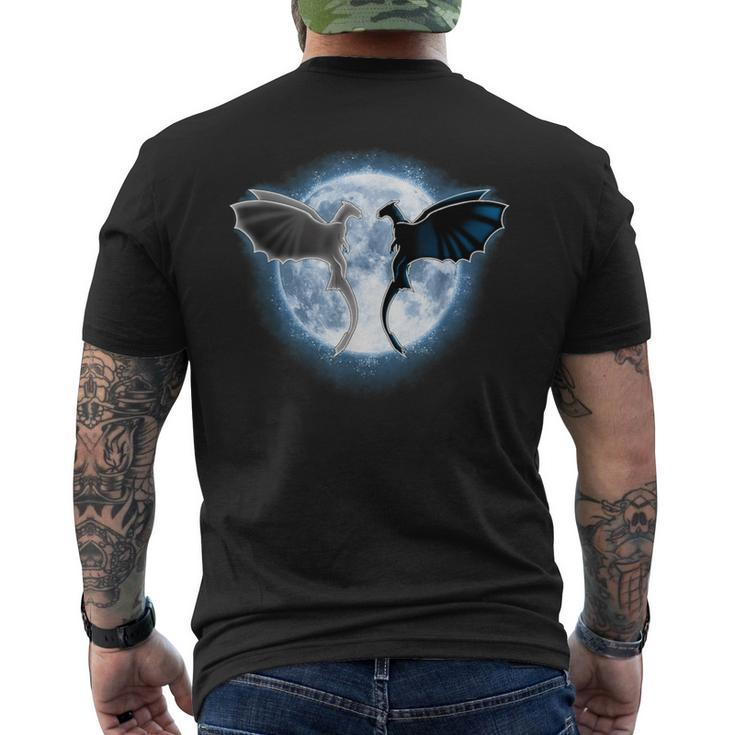 Vintage Movie Toothless Light Fury In The Moon Sweet Couple Men's T-shirt Back Print