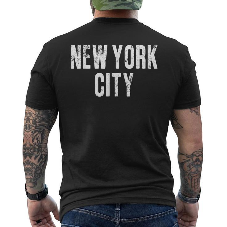 Vintage New York City Retro Distressed Text Nyc Men's T-shirt Back Print