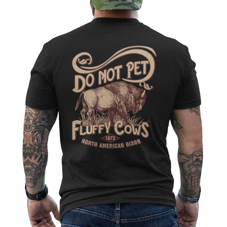 Vintage Do Not Pet The Fluffy Cows Mens Back Print T-shirt