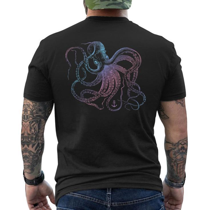 Vintage Octopus T Ocean Sea Life Cool Animals 1 Men's T-shirt Back Print