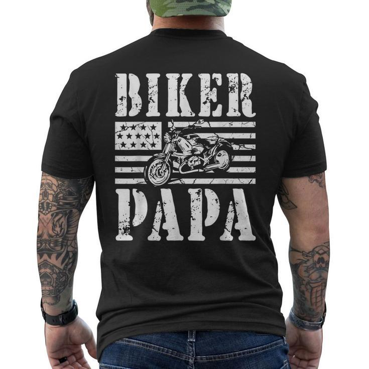 Vintage Papa Biker Papa Motorcycle Men's T-shirt Back Print