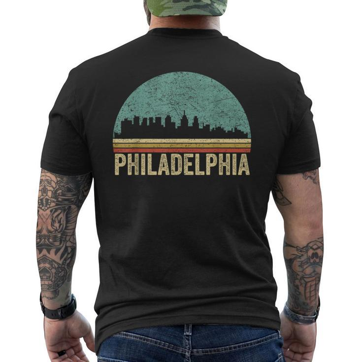 Vintage Philadelphia Skyline Retro Philly Cityline Men's T-shirt Back Print