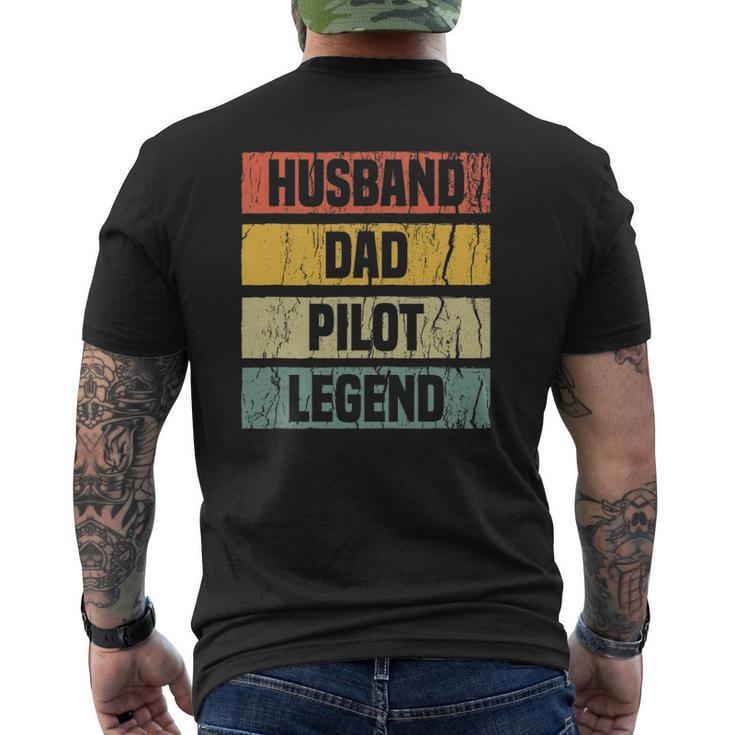Vintage Pilot Dad Husband Aviation Airplane S For Men Mens Back Print T-shirt