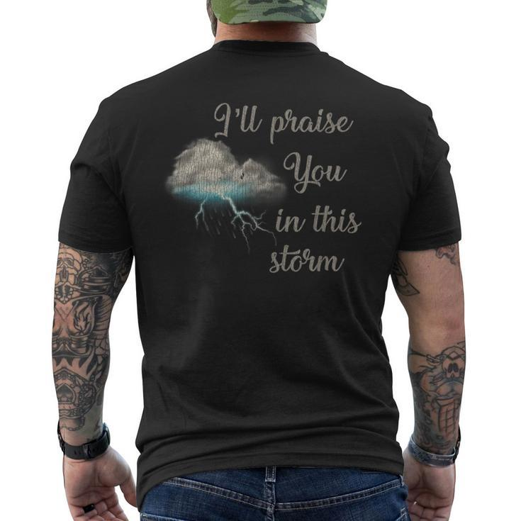 Vintage Praise You In This Storm Lyrics Casting Crowns Jesus Men's T-shirt Back Print