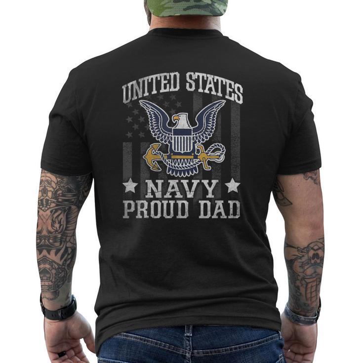 Vintage Proud Dad Us Navy T United States Navy Men's T-shirt Back Print