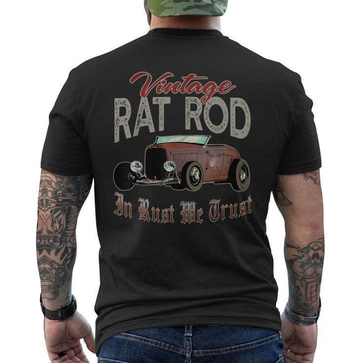 Vintage Rat Rod In Rust We Trust Old Rusty Muscle Car Men's T-shirt Back Print