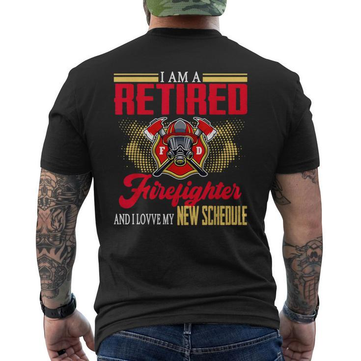 Vintage I Am Retired Firefighter And I Love My New Schedule Men's T-shirt Back Print