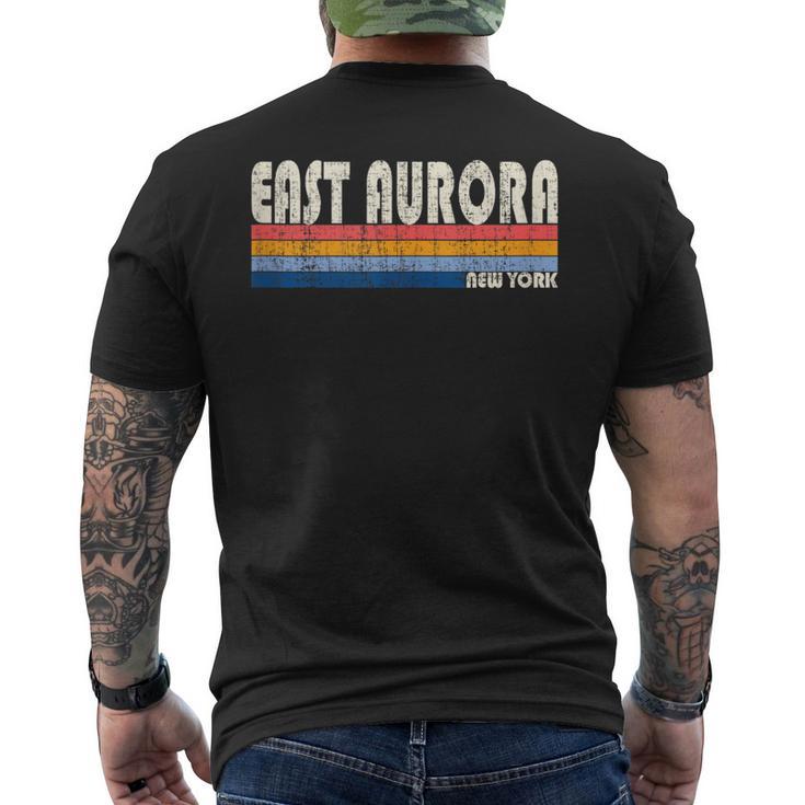 Vintage Retro 70S 80S Style Hometown Of East Aurora Ny Men's T-shirt Back Print