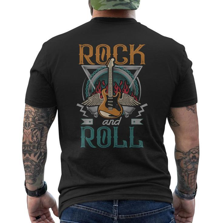 Vintage Retro 80S Rock & Roll Music Guitar Wings Men's T-shirt Back Print