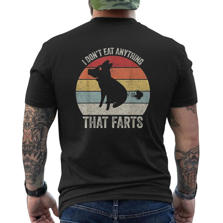 Vintage Retro I Dont Eat Anything That Farts Vegetarian Mens Back Print T-shirt