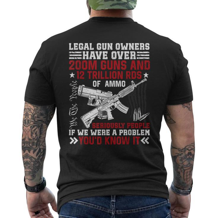 Vintage Retro Legal Gun Owners Have Over 200M Guns On Back Men's T-shirt Back Print