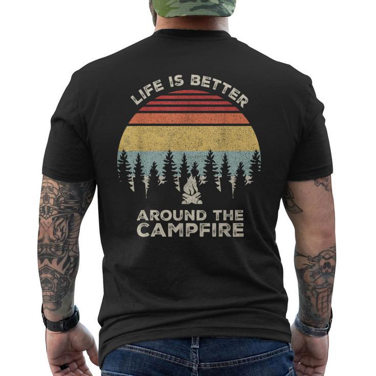 Vintage Retro Life Is Better Around The Campfire Camping Men's T-shirt Back Print