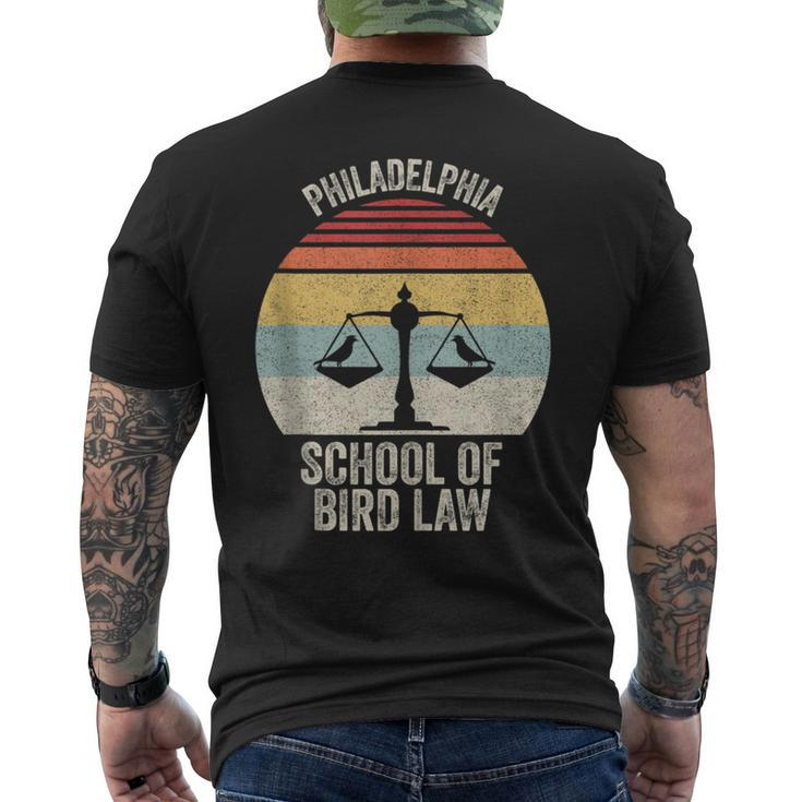 Vintage Retro Philadelphia School Of Bird Law Bird Law Men's T-shirt Back Print