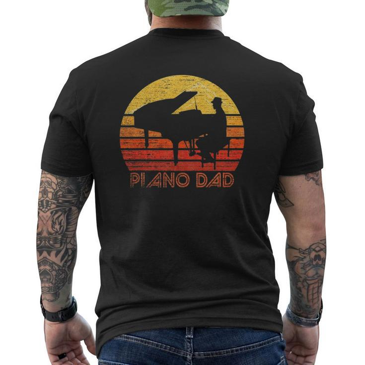Vintage Retro Piano Player Dad Pianist Silhouette Mens Back Print T-shirt