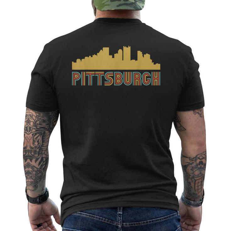 Vintage Retro Pittsburgh Pennsylvania Skyline Men's T-shirt Back Print
