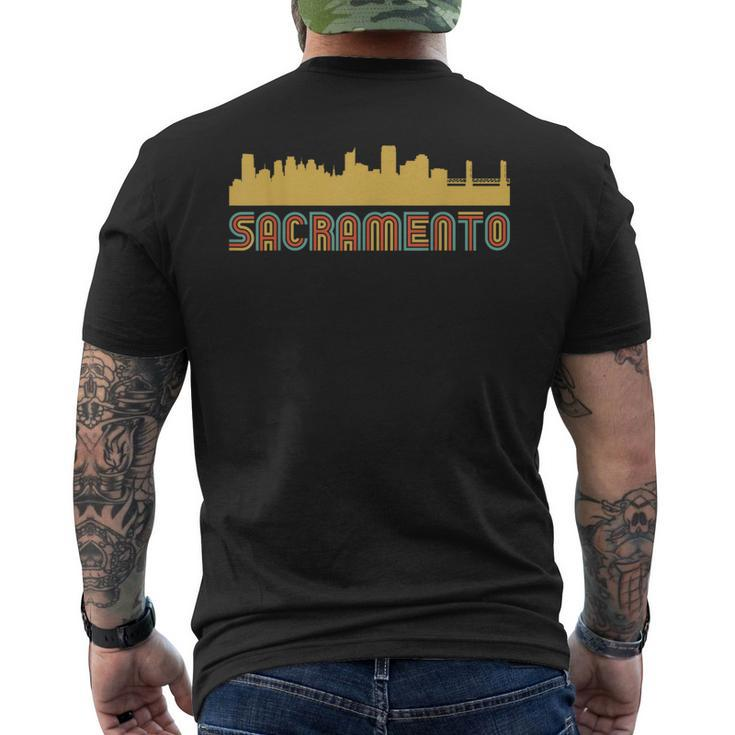 Vintage Retro Sacramento California Skyline Men's T-shirt Back Print