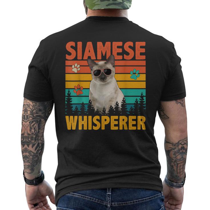 Vintage Retro Siamese Whisperer Cat Sunglasses Lover Men's T-shirt Back Print