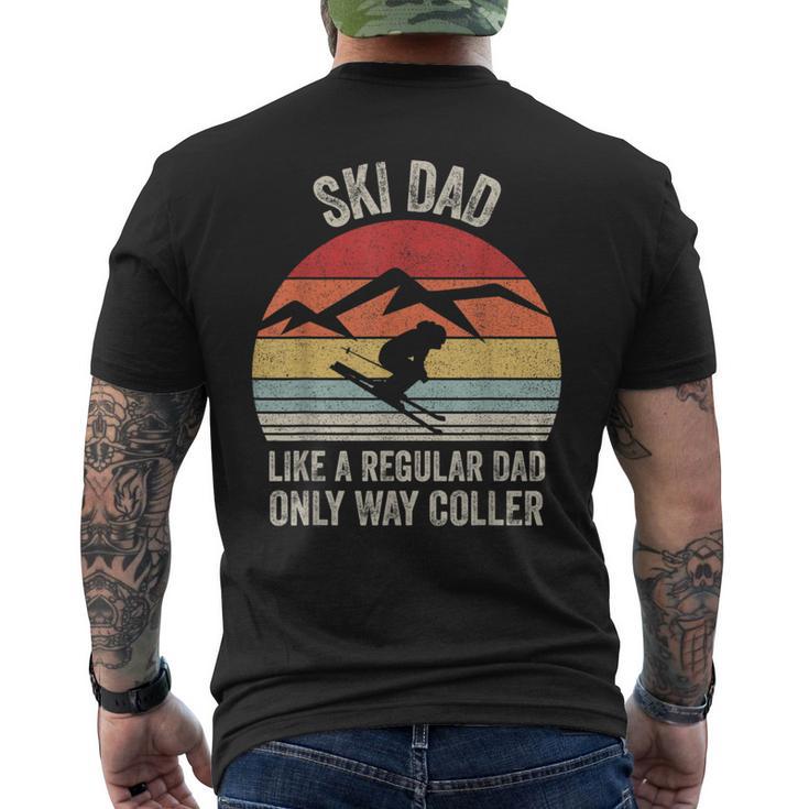 Vintage Retro Ski Dad Like A Regular Dad Only Way Cooler Men's T-shirt Back Print