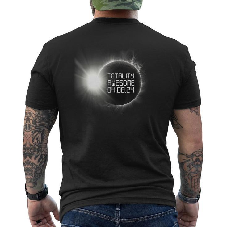 Vintage Retro Total Solar Eclipse 2024 Totality Awesome Men's T-shirt Back Print