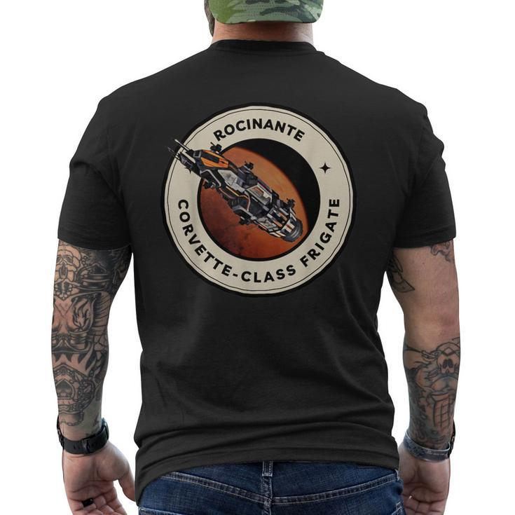 Vintage Rocinante Class Frigate Black Science Fiction Retro Men's T-shirt Back Print