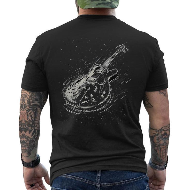 Vintage Rock Music Lover Distressed Guitar Rocker Spirit Men's T-shirt Back Print