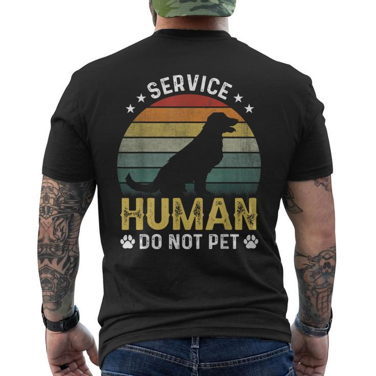 Vintage Service-Human Do Not Pet Dog Lover Men's T-shirt Back Print