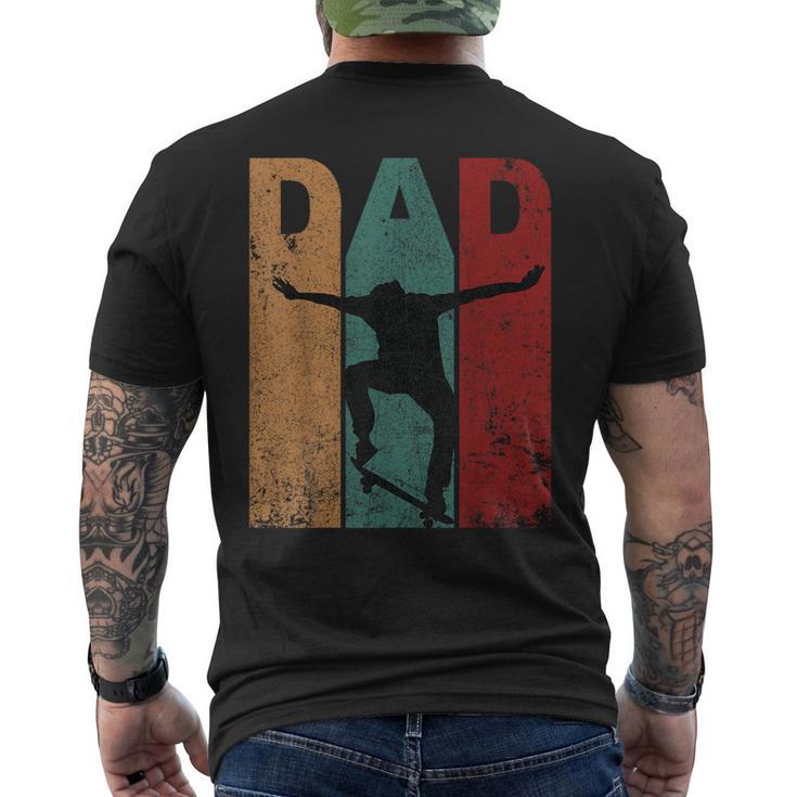 Vintage Skateboard Dad Daddy Silhouette Father's Day Men's T-shirt Back Print