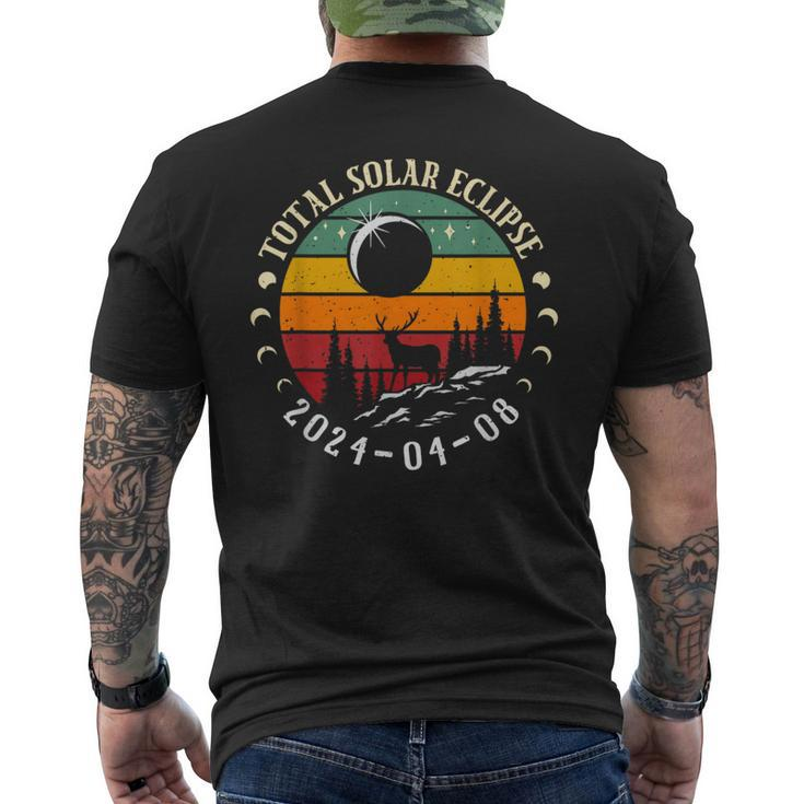 Vintage Solar Eclipse 2024 Totality Deer Mountain 8 April Men's T-shirt Back Print