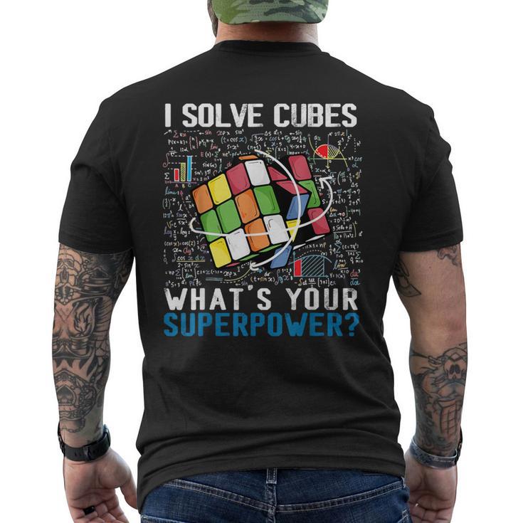 Vintage I Solve Cubes Superpower Speed Cubing Men's T-shirt Back Print