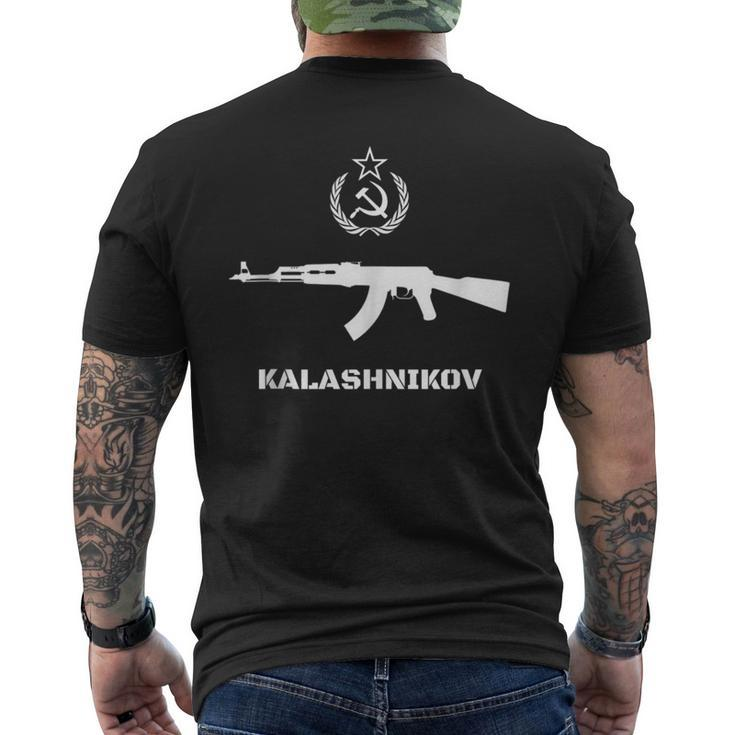 Vintage Soviet Kalashnikov Ak-47 Ussr Russian Gun Rifle Men's T-shirt Back Print