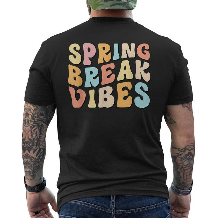 Vintage Spring Break Vibes Cute Spring Vacation Teacher Men's T-shirt Back Print