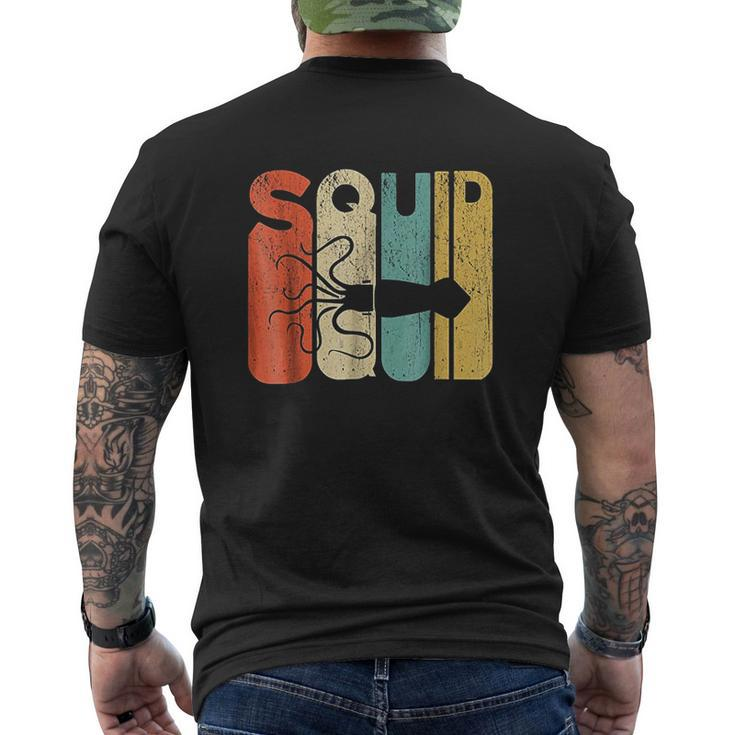 Vintage Style Squid Silhouette Mens Back Print T-shirt