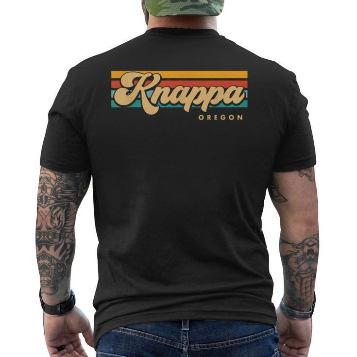 Vintage Sunset Stripes Knappa Oregon Men's T-shirt Back Print