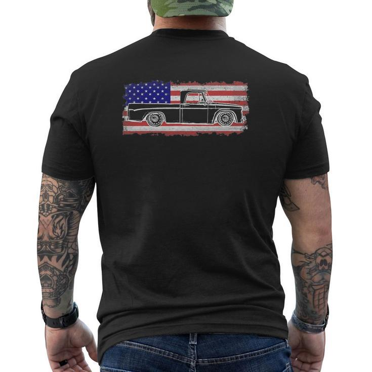 Vintage Sweptline Truck Usa Flag Slammed Bagged Mens Back Print T-shirt
