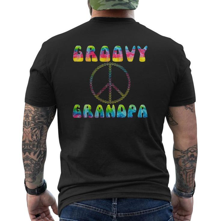 Vintage Tie Dye Peace Sign Groovy Grandpa Mens Back Print T-shirt