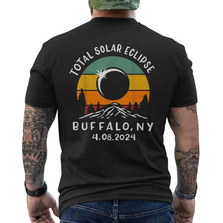 Vintage Total Solar Eclipse Usa Buffalo New York 4082024 Men's T-shirt Back Print