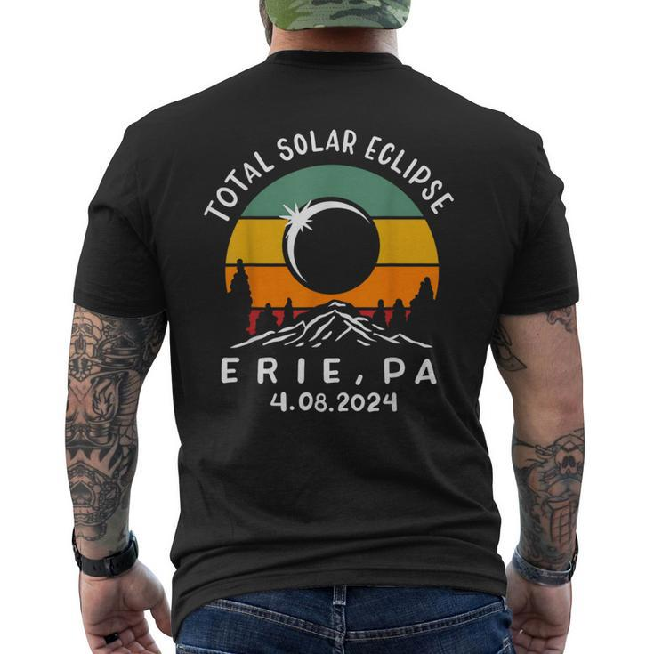 Vintage Total Solar Eclipse Usa Erie Pennsylvania 4082024 Men's T-shirt Back Print