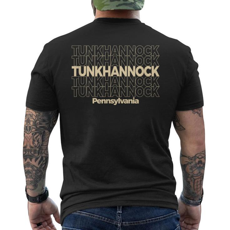 Vintage Tunkhannock Pennsylvania Repeating Text Men's T-shirt Back Print