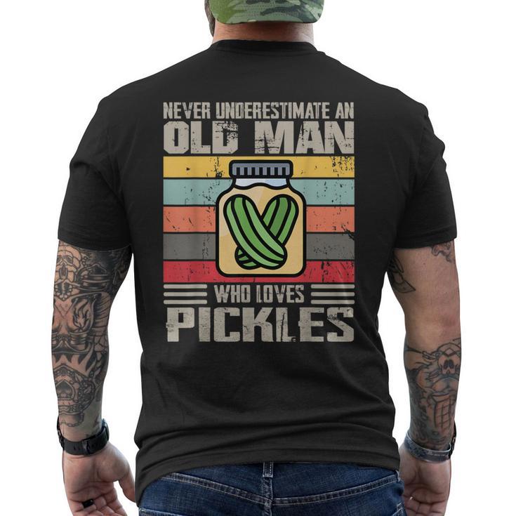 Vintage Never Underestimate An Old Man Who Loves Pickles Men's T-shirt Back Print