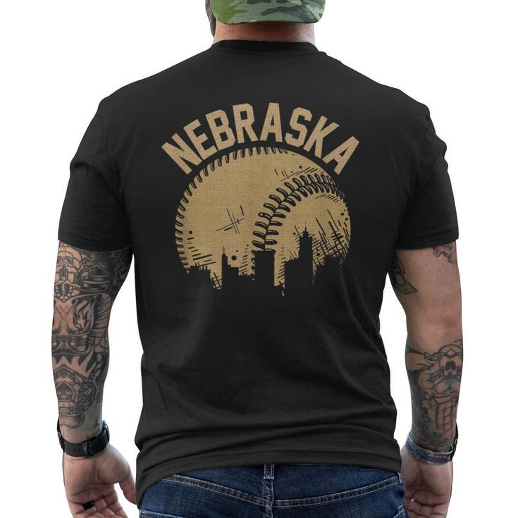 Vintage Usa State Fan Player Coach Nebraska Baseball Men's T-shirt Back Print